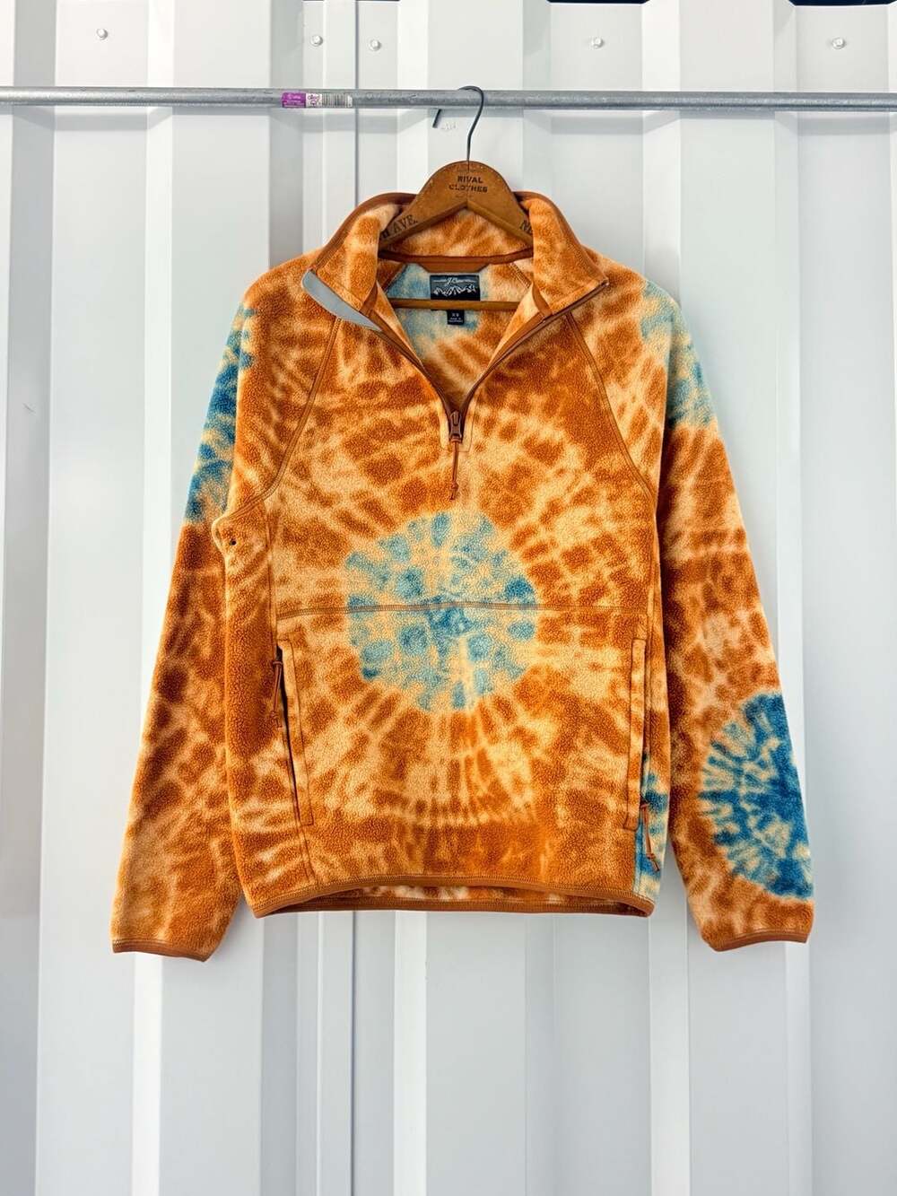 J.Crew Nordic Half Zip Fleece Pullover Women's XS Brown Blue Tie Dye Anorak
